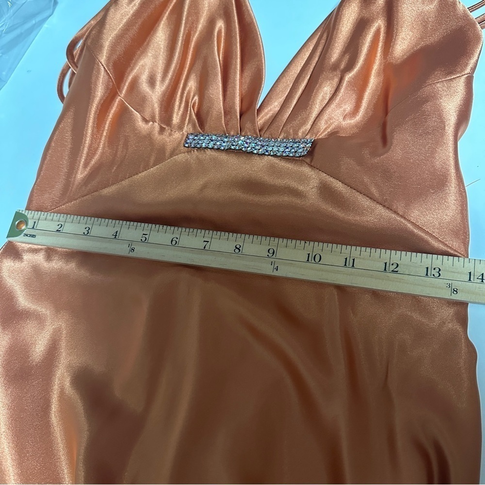 Vtg Jessica McClintock Gunne Sax Gown Dress Sz 7/8 y2k Orange Autumn Bridesmaid - Picture 12 of 14